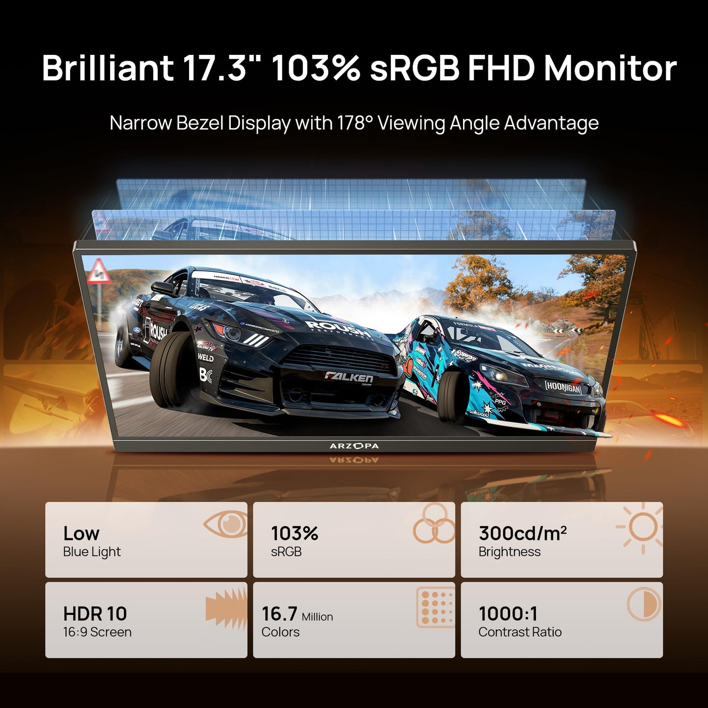 ARZOPA Kickstand Portable Gaming Monitor