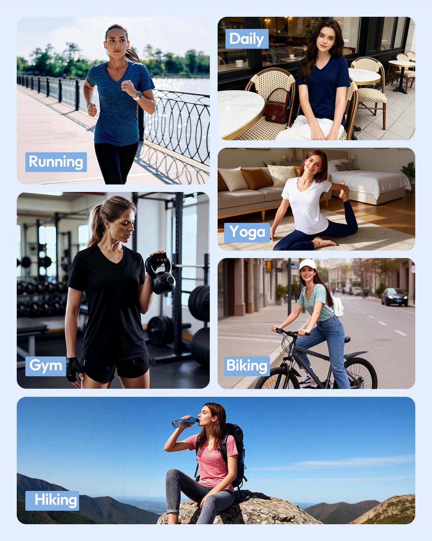 CE' CERDR 5/7 Pack Workout Shirts for Women, Moisture Wicking Quick Dry Active Athletic Women's Gym Performance T Shirts