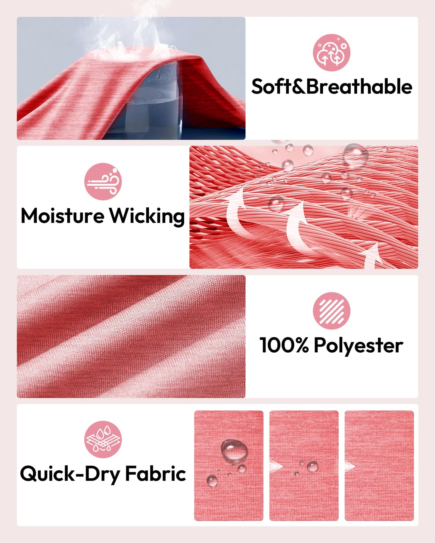 CE' CERDR 5/7 Pack Workout Shirts for Women, Moisture Wicking Quick Dry Active Athletic Women's Gym Performance T Shirts