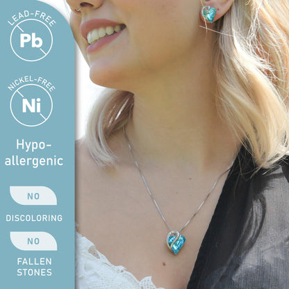 Leafael Gift Necklaces for Women, Infinity Love Birthstone Heart Crystal Pendant, Birthday Anniversary Jewelry for Wife, Mom, and Her, Silver Plated, 18" + 2" Adjustable Chain