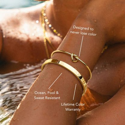 Gokeey Gold Bracelets Set for Women Non Tarnish, Waterproof 14K Gold Plated Sterling Silver Chunky Cuff Bracelet Stackable Gold Bangles Bracelet for Women Trendy Fashion Accessories Tie Knot Cuban Rope Paperclip Beaded Bracelet Stack Jewelry Mothers Day G