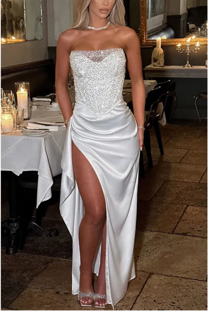 Spring Summer Party Split Dress