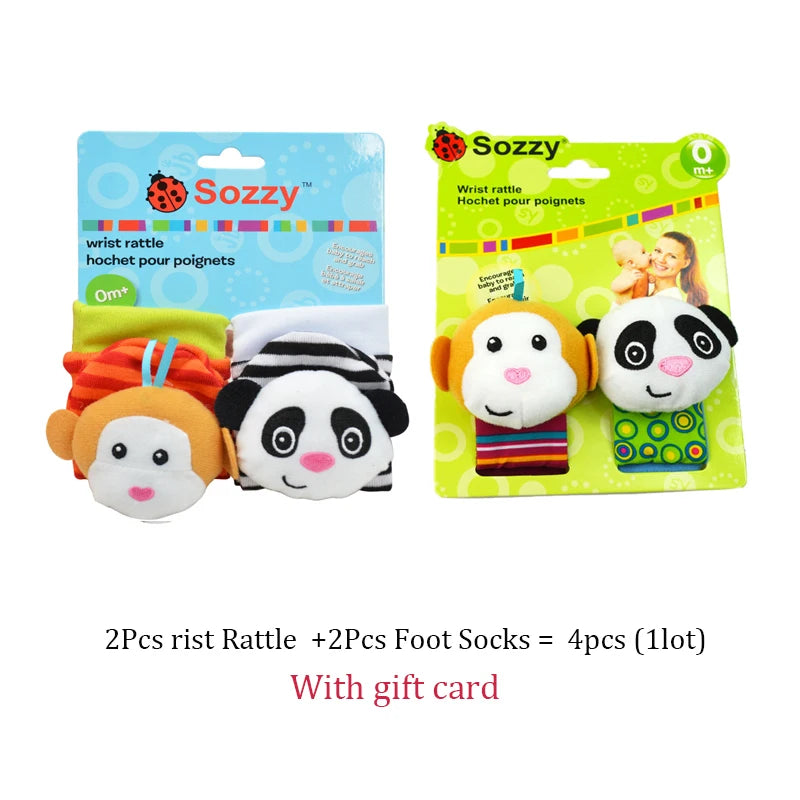 Baby Toys Baby Rattle Toys 0 12 Months Stuffed Animal Socks Wrist Strap Rattle Newborn Foot Sock Bug Wrist Strap Baby Socks