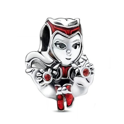 Disney Mickey Minnie Ice and Snow Princess Cartoon Series Pendant DIY Large Hole Zinc Charm Jewelry
