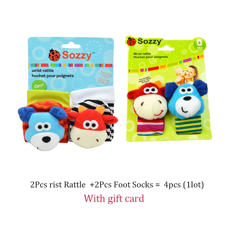 Baby Toys Baby Rattle Toys 0 12 Months Stuffed Animal Socks Wrist Strap Rattle Newborn Foot Sock Bug Wrist Strap Baby Socks