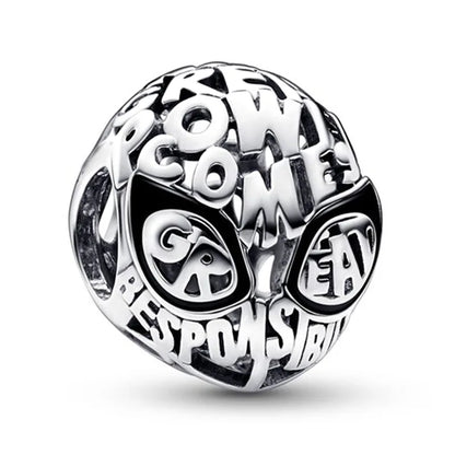 Disney Mickey Minnie Ice and Snow Princess Cartoon Series Pendant DIY Large Hole Zinc Charm Jewelry