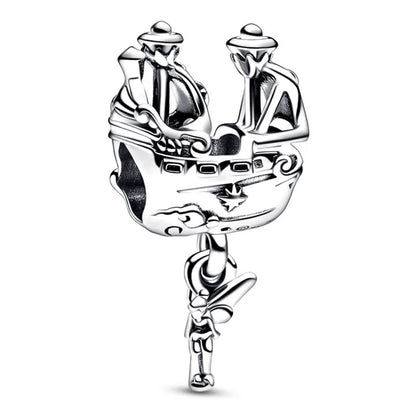 Disney Mickey Minnie Ice and Snow Princess Cartoon Series Pendant DIY Large Hole Zinc Charm Jewelry