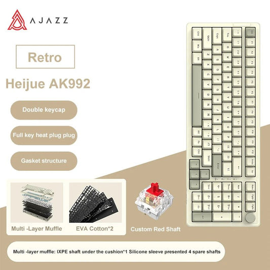 AK992 Wired Mechanical Keyboard 98-Key Full Layout Hot-Swap USB Gaming Keyboard Multimedia Key Knob for Desktop PC Laptop - Malachi Wallace boutique