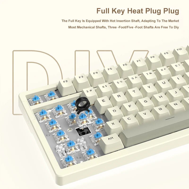 AK992 Wired Mechanical Keyboard 98-Key Full Layout Hot-Swap USB Gaming Keyboard Multimedia Key Knob for Desktop PC Laptop - Malachi Wallace boutique
