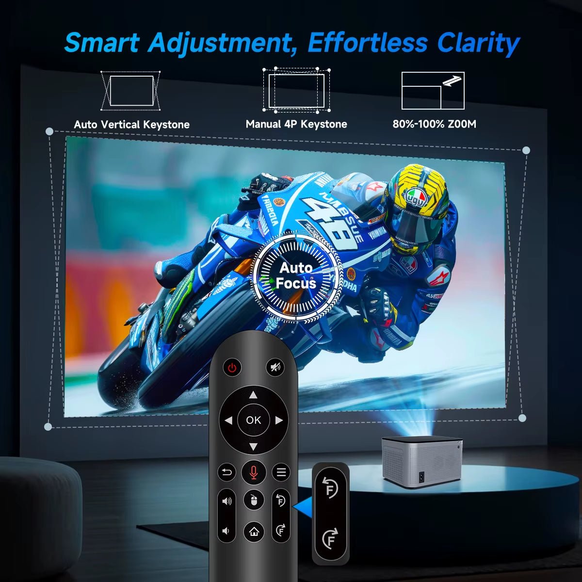 Android 11 4K Smart Projector 580ANSI 1920*1080P Full HD Wifi6 BT5.0 Allwinner H713 Voice Control Home Cinema Theater - Malachi Wallace boutique