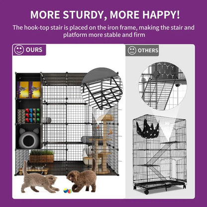 Boivin Portable Outdoor Cat Cage, Catio, Cat House, with Shelves - Malachi Wallace boutique