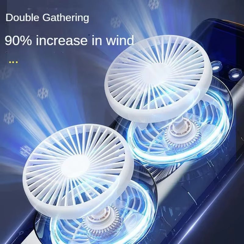 BreezeGlow™ 2-in-1 Dual Mist Cooling Fan – Chill, Hydrate & Light Up Your Space - Malachi Wallace boutique