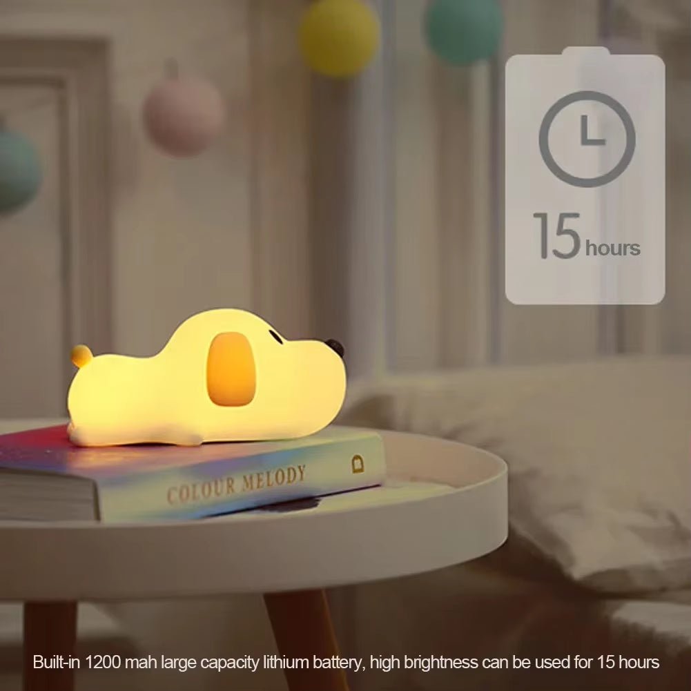 Cute Puppy Dog Touch Senor Night Light Silicone Dimmable Atmosphere Lamp Children Kids Holiday Gift Sleeping Bedroom Night Lamps - Malachi Wallace boutique