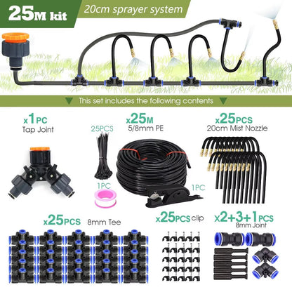 DIY 30M-5M Universal Sprayer Kit – Patio Misting & Cooling System for Garden Irrigation - Malachi Wallace boutique