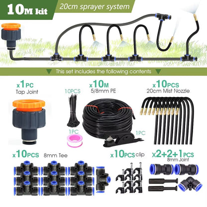 DIY 30M-5M Universal Sprayer Kit – Patio Misting & Cooling System for Garden Irrigation - Malachi Wallace boutique