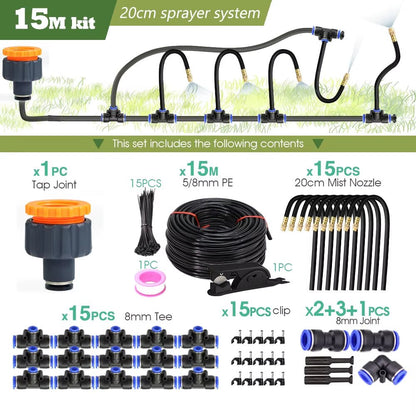 DIY 30M-5M Universal Sprayer Kit – Patio Misting & Cooling System for Garden Irrigation - Malachi Wallace boutique