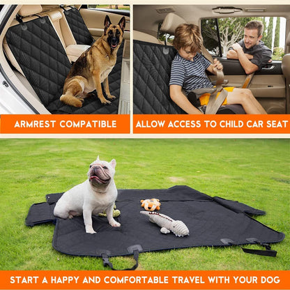 Dog Car Seat Cover, Back Seat Cover for Dogs Pet Car Seat Protector Waterproof Bench Car Seat Cover, Non-Slip Reat Seat Cover Fits Middle Armrest for Most Cars Trucks Suvs - Black - Malachi Wallace boutique