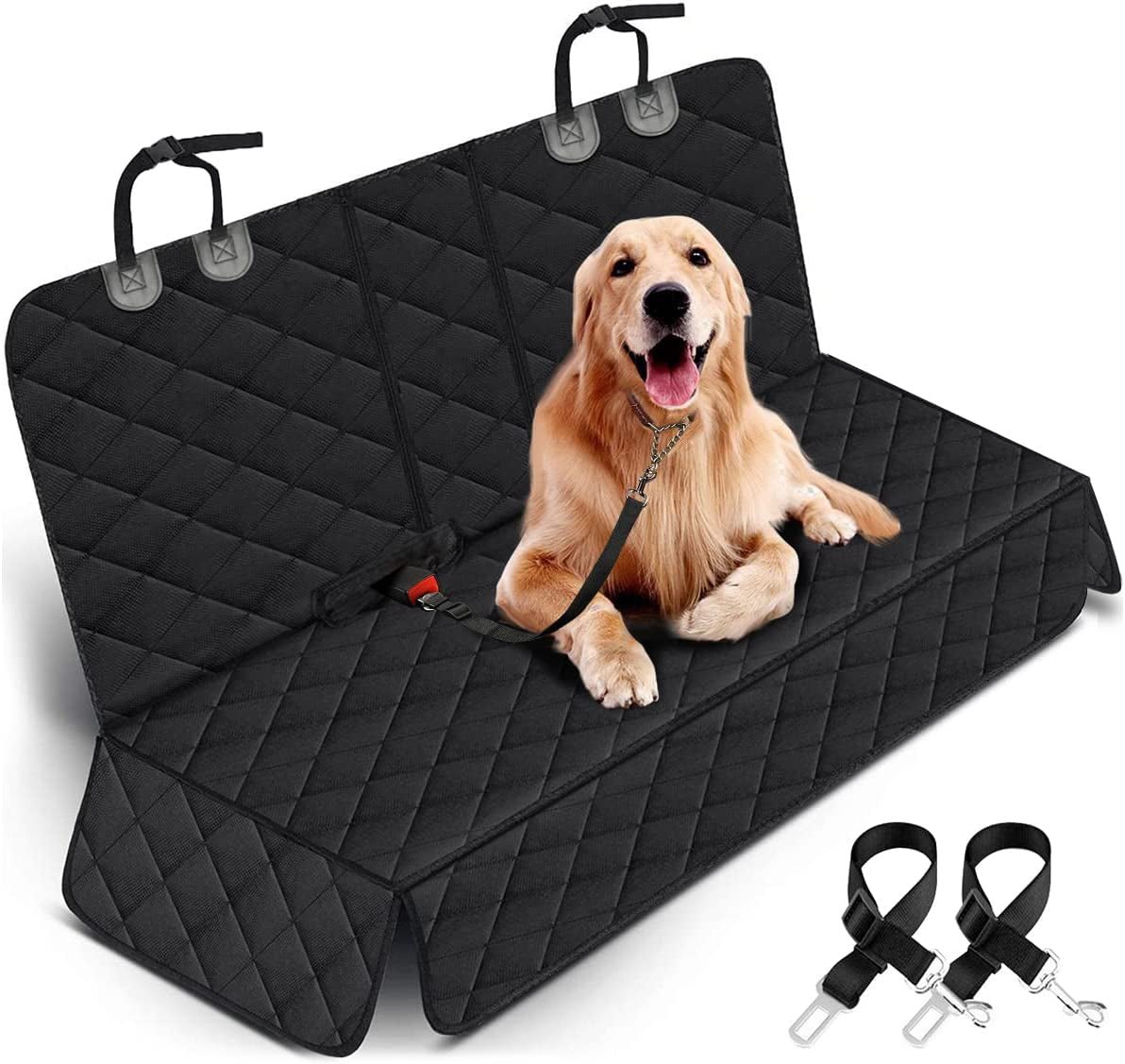 Dog Car Seat Cover, Back Seat Cover for Dogs Pet Car Seat Protector Waterproof Bench Car Seat Cover, Non-Slip Reat Seat Cover Fits Middle Armrest for Most Cars Trucks Suvs - Black - Malachi Wallace boutique