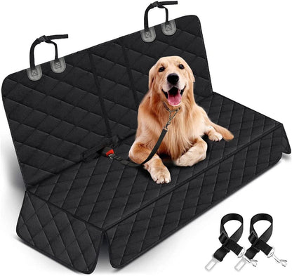 Dog Car Seat Cover, Back Seat Cover for Dogs Pet Car Seat Protector Waterproof Bench Car Seat Cover, Non-Slip Reat Seat Cover Fits Middle Armrest for Most Cars Trucks Suvs - Black - Malachi Wallace boutique