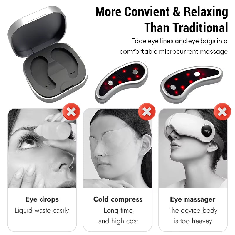 GlowEyes™ Led Red Light Eye Care Therapy EMS Pulse Micro-Current Device Eye Massager to Relieve Fatigue for Treatment under Eye Wrinkle - Malachi Wallace boutique