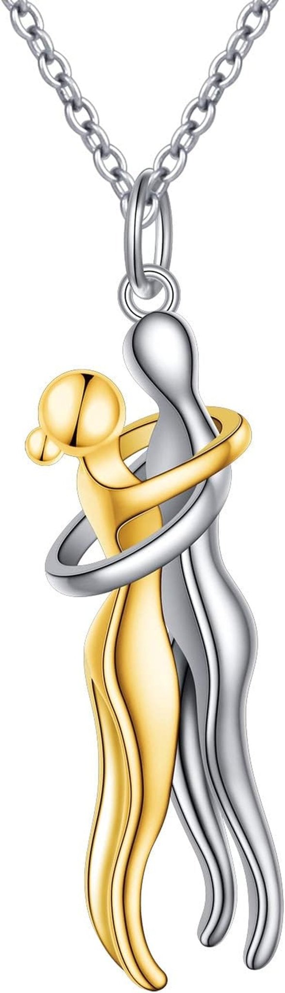 Hug Couple Necklace 925 Sterling Silver Hugging Couples Pendant Jewelry Gifts - Malachi Wallace boutique