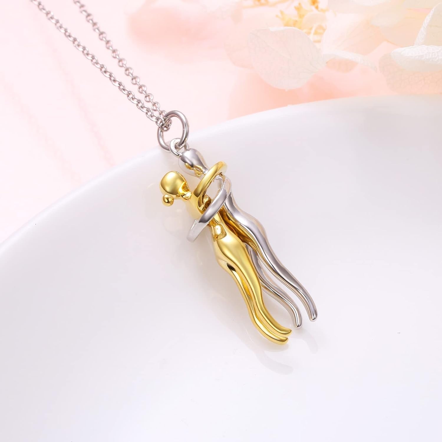 Hug Couple Necklace 925 Sterling Silver Hugging Couples Pendant Jewelry Gifts - Malachi Wallace boutique
