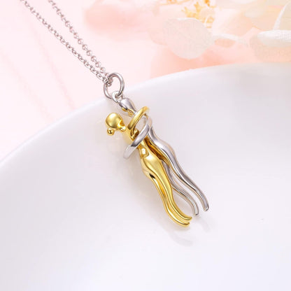 Hug Couple Necklace 925 Sterling Silver Hugging Couples Pendant Jewelry Gifts - Malachi Wallace boutique