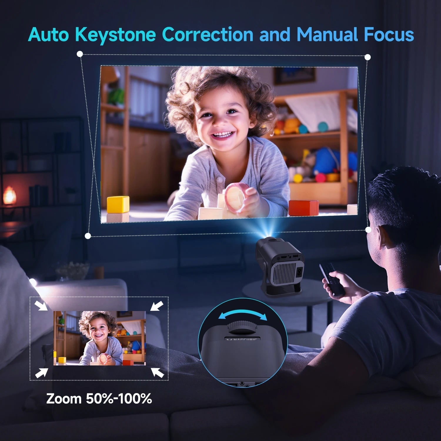 HY320 Mini Newly Native 720P Android 11 4K Projector 300ANSI Wifi6 BT5.0 Cinema Outdoor Portable 180° Rotable Projector - Malachi Wallace boutique