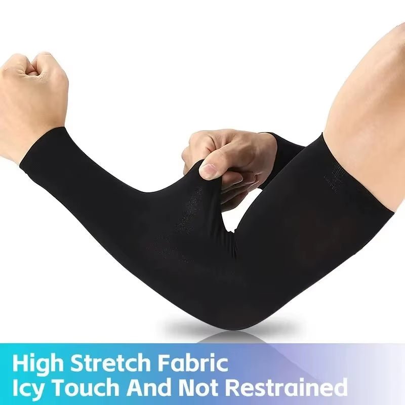 Ice Silk Sports Arm Sleeves Cycling Sun UV Protection Outdoor Travel Running Gym Fitness Cool Summer Arm Sleeves - Malachi Wallace boutique