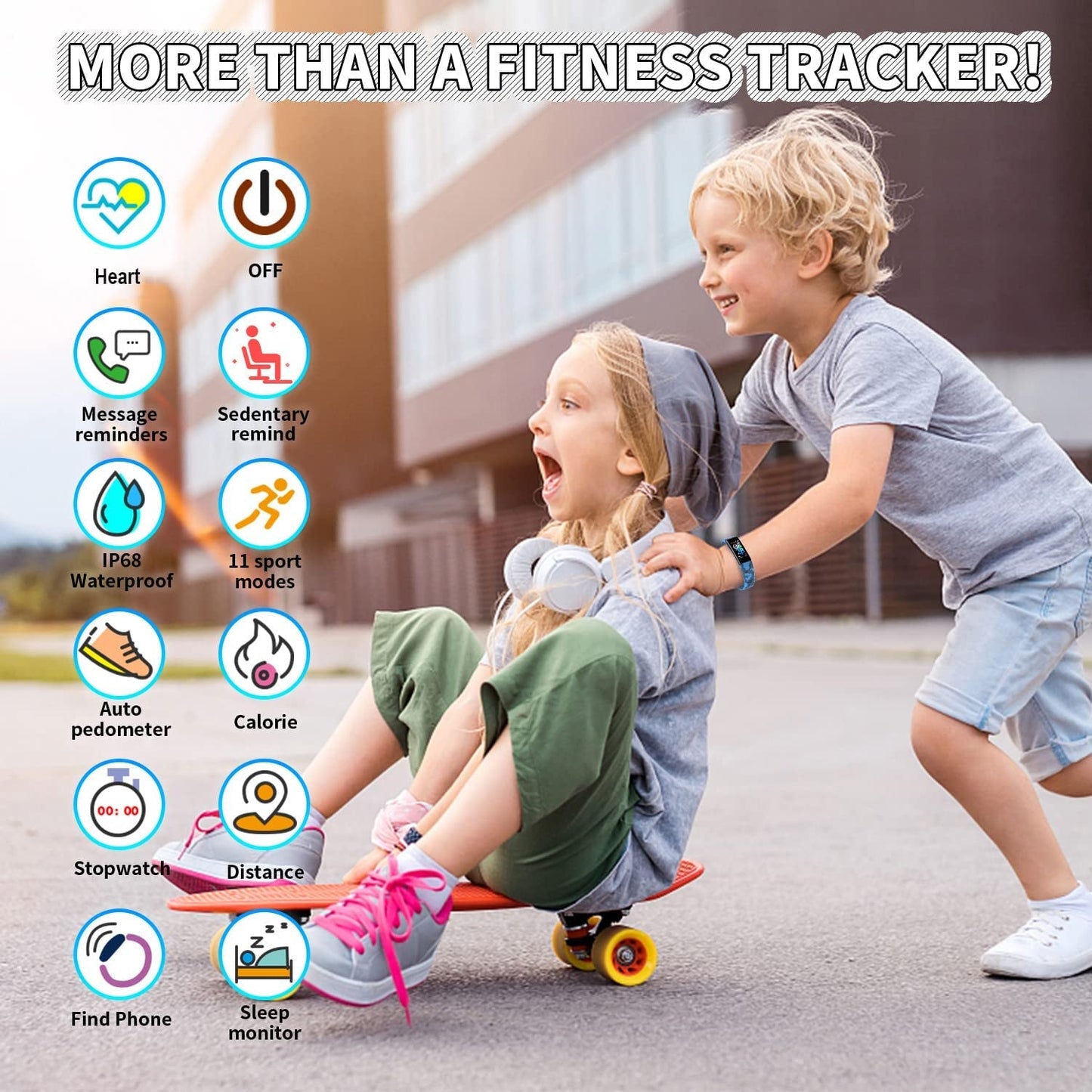 Kids Watch Fitness Tracker, Fitness Watches for Kids, Activity Tracker with Pedometers, Stopwatch, IP68 Waterproof, 11 Sport Modes Smart Watch for Kids Age 6-16 Years Old - Malachi Wallace boutique