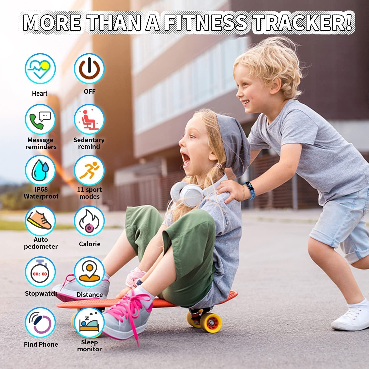 Kids Watch Fitness Tracker, Fitness Watches for Kids, Activity Tracker with Pedometers, Stopwatch, IP68 Waterproof, 11 Sport Modes Smart Watch for Kids Age 6-16 Years Old - Malachi Wallace boutique