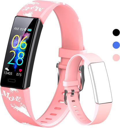 Kids Watch Fitness Tracker, Fitness Watches for Kids, Activity Tracker with Pedometers, Stopwatch, IP68 Waterproof, 11 Sport Modes Smart Watch for Kids Age 6-16 Years Old - Malachi Wallace boutique