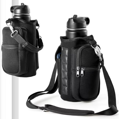 Magnetic Water Bottle Holder Gym Water Bottle Carrier Bag W/ Phone Pocket Handle Shoulder Strap 6 Built-In Magnets Water Bottle - Malachi Wallace boutique