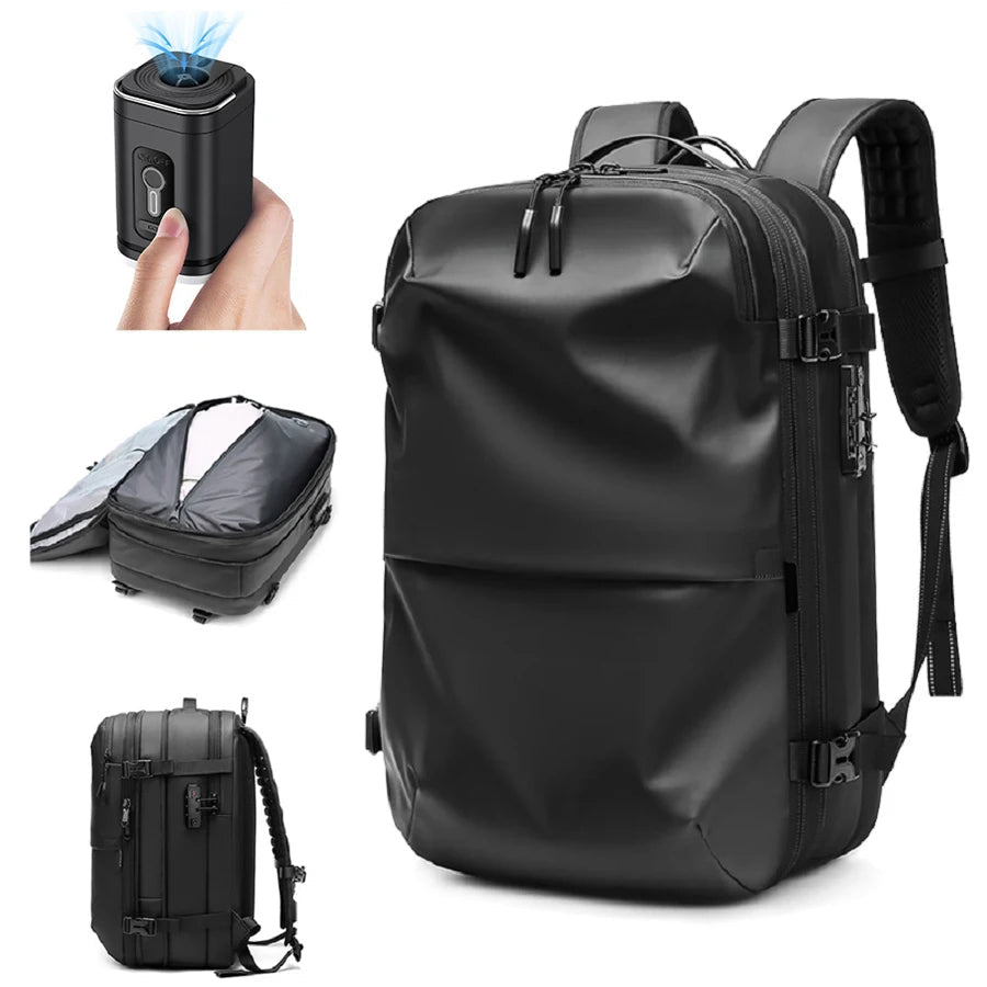 Men Travel Backpack Vacuum Compression 17 Inch Laptop Backpack Business Large Capacity School Backpack Expanded Hiking Backpack - Malachi Wallace boutique