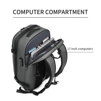 Men Travel Backpack Vacuum Compression 17 Inch Laptop Backpack Business Large Capacity School Backpack Expanded Hiking Backpack - Malachi Wallace boutique
