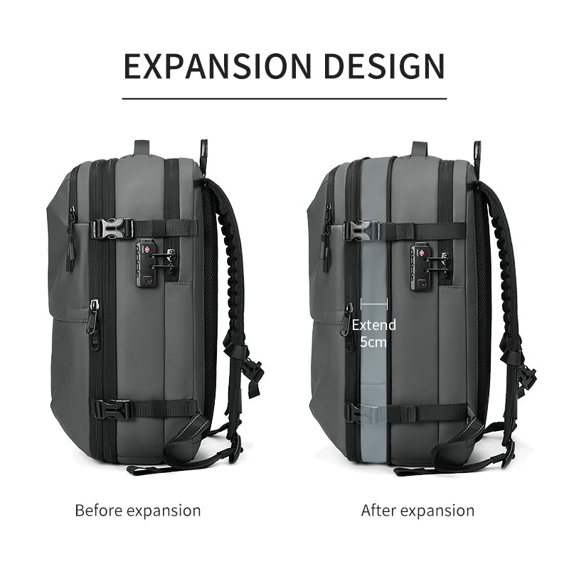 Men Travel Backpack Vacuum Compression 17 Inch Laptop Backpack Business Large Capacity School Backpack Expanded Hiking Backpack - Malachi Wallace boutique