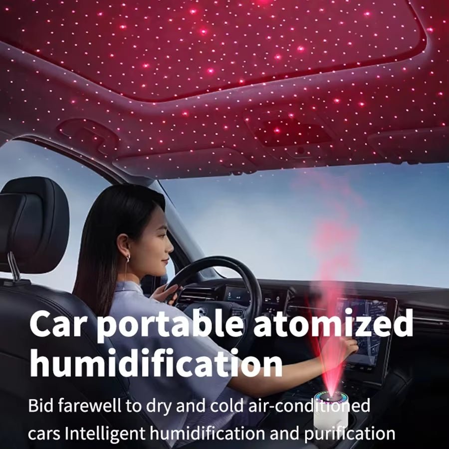 MistGlow 280ML Air Humidifier – Desktop Humidifier with Projector, Adjustable Light & Auto Off for Home & Office - Malachi Wallace boutique