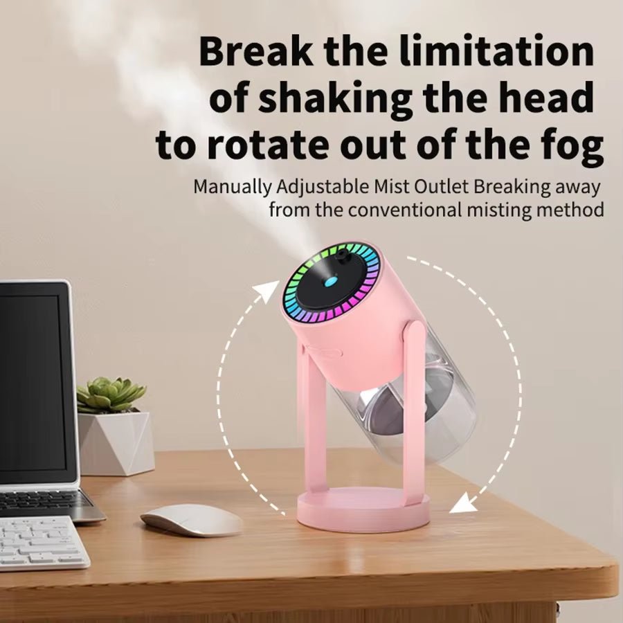 MistGlow 280ML Air Humidifier – Desktop Humidifier with Projector, Adjustable Light & Auto Off for Home & Office - Malachi Wallace boutique