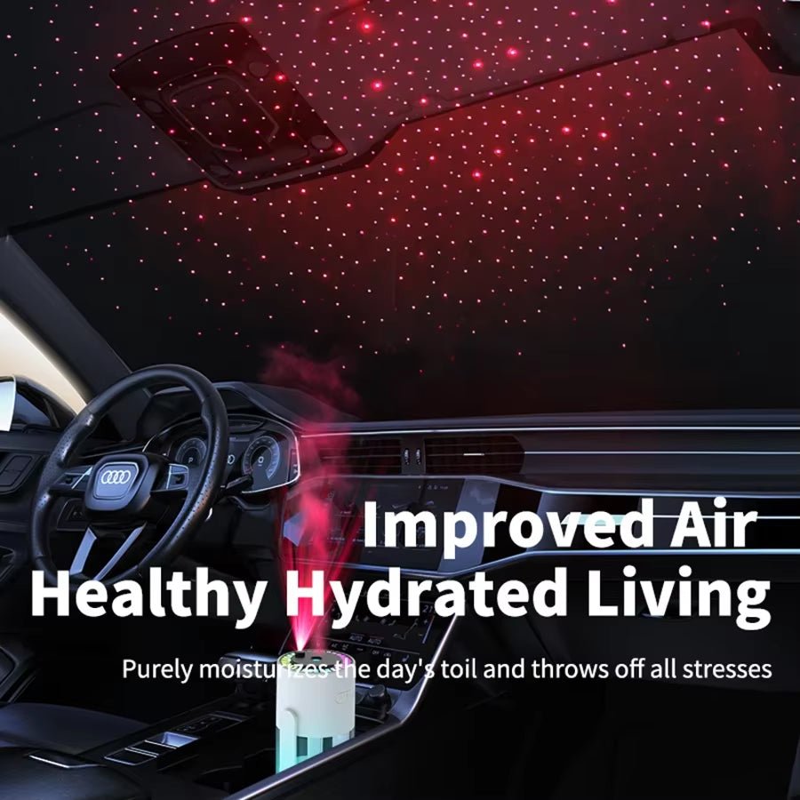 MistGlow 280ML Air Humidifier – Desktop Humidifier with Projector, Adjustable Light & Auto Off for Home & Office - Malachi Wallace boutique