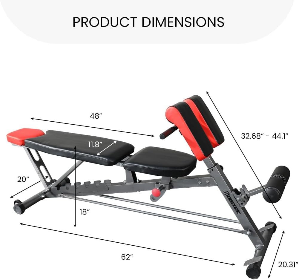 Multi-Functional FID Weight Bench for Full All-In-One Body Workout – Hyper Back Extension, Roman Chair, Adjustable Ab Sit up Bench, Incline Decline Bench, Flat Bench - Malachi Wallace boutique