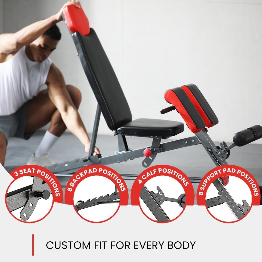 Multi-Functional FID Weight Bench for Full All-In-One Body Workout – Hyper Back Extension, Roman Chair, Adjustable Ab Sit up Bench, Incline Decline Bench, Flat Bench - Malachi Wallace boutique