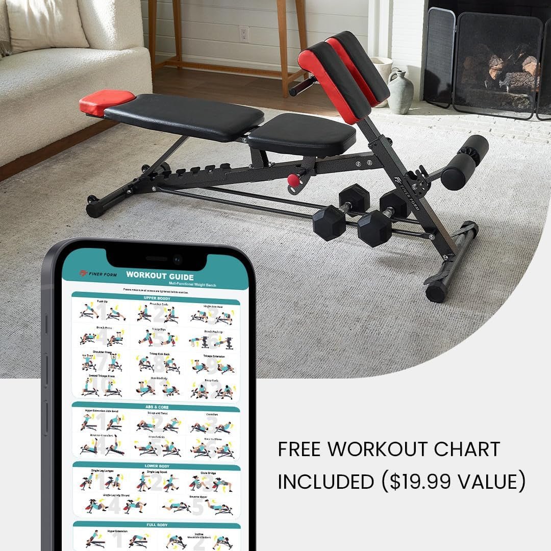 Multi-Functional FID Weight Bench for Full All-In-One Body Workout – Hyper Back Extension, Roman Chair, Adjustable Ab Sit up Bench, Incline Decline Bench, Flat Bench - Malachi Wallace boutique