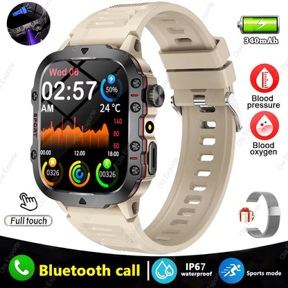 Original Men Smartwatch Flashlight Bluetooth Call Fitness Clock IP68 Waterproof Sports Men for Android IOS Smart Watch 2025 New - Malachi Wallace boutique