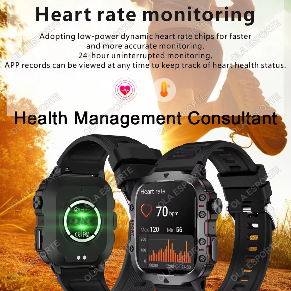 Original Men Smartwatch Flashlight Bluetooth Call Fitness Clock IP68 Waterproof Sports Men for Android IOS Smart Watch 2025 New - Malachi Wallace boutique