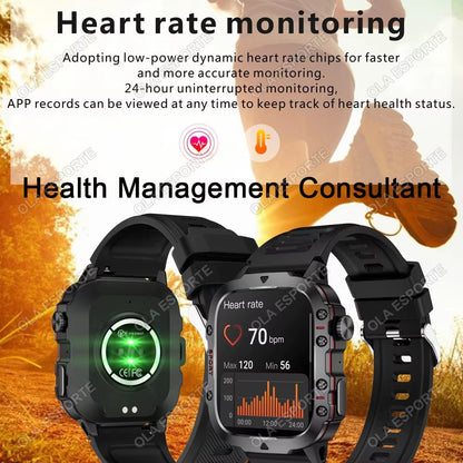 Original Men Smartwatch Flashlight Bluetooth Call Fitness Clock IP68 Waterproof Sports Men for Android IOS Smart Watch 2025 New - Malachi Wallace boutique