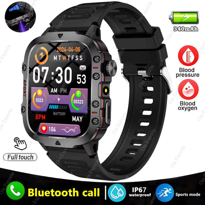 Original Men Smartwatch Flashlight Bluetooth Call Fitness Clock IP68 Waterproof Sports Men for Android IOS Smart Watch 2025 New - Malachi Wallace boutique