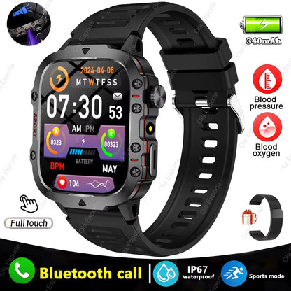 Original Men Smartwatch Flashlight Bluetooth Call Fitness Clock IP68 Waterproof Sports Men for Android IOS Smart Watch 2025 New - Malachi Wallace boutique