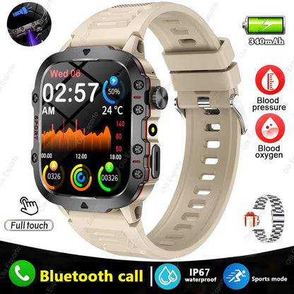 Original Men Smartwatch Flashlight Bluetooth Call Fitness Clock IP68 Waterproof Sports Men for Android IOS Smart Watch 2025 New - Malachi Wallace boutique