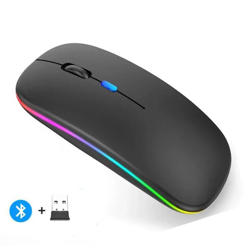 Rechargeable Wireless Mouse Bluetooth-Compatible 2.4Ghz Dual Modes Computer Mice with Nano Receiver for PC Laptop Macbook - Malachi Wallace boutique