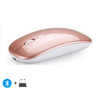 Rechargeable Wireless Mouse Bluetooth-Compatible 2.4Ghz Dual Modes Computer Mice with Nano Receiver for PC Laptop Macbook - Malachi Wallace boutique